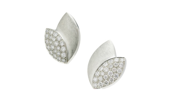 Lotus Leaf Pavé Earrings