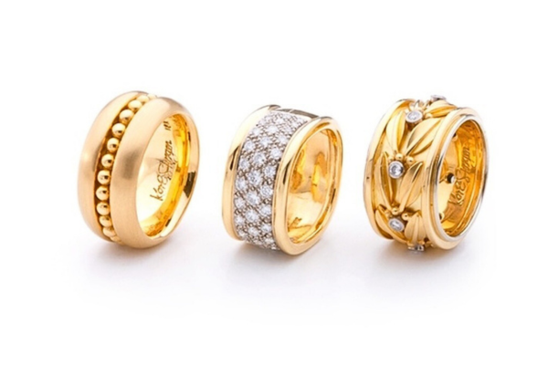 Caviar, 3-Row Pavé, and Laurel Leaf Bands