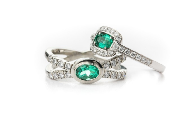Emerald Rings with Diamonds