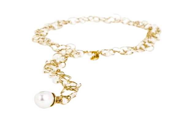 Handcrafted Coil Necklace with Pearl