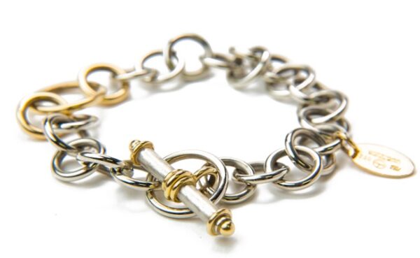 Two-Tone Signature Toggle Bracelet