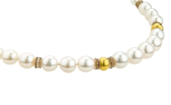 South Sea Pearls with Smoky Quartz Rondelles