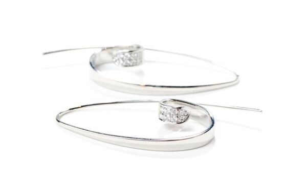Swirl Hoops with Diamonds