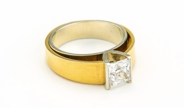 Tension Set Princess Cut Ring