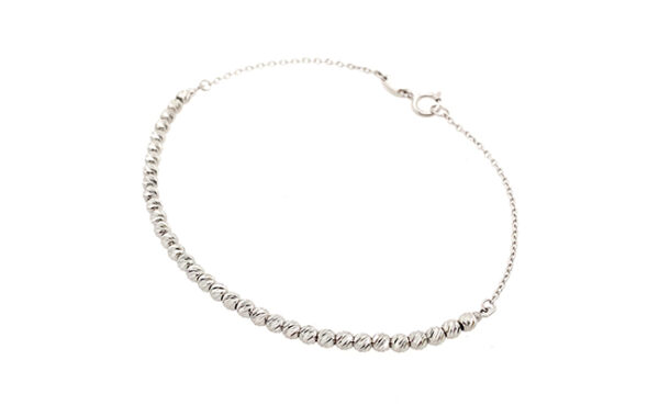 14K White Gold Spheres Bracelet