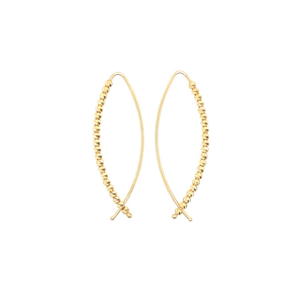 Textured Gold Dangle Earrings