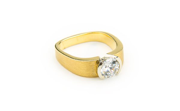Stirrup Half Bezel Solitaire Ring