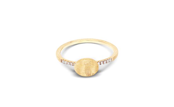 Gold Boule & Diamond Pavé Ring
