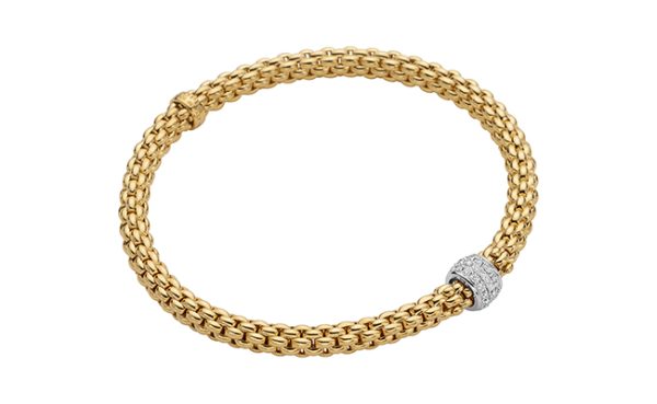 Flex'it Solo Bracelet with Pavé Diamond Rondel
