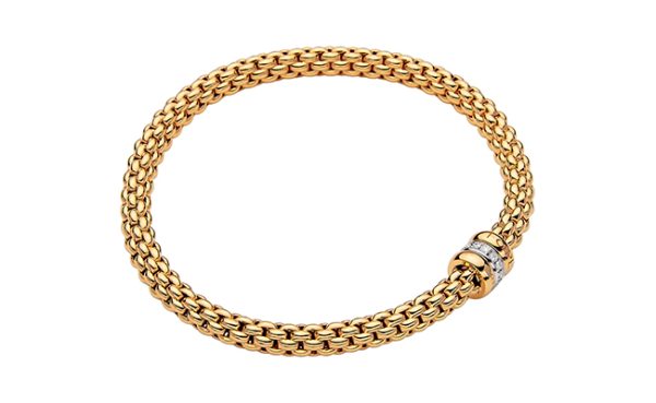 Flex'it Solo Bracelet with Diamond and Gold Rondel