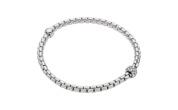 White Gold Flex'it Eka Bracelet with Pavé Diamonds