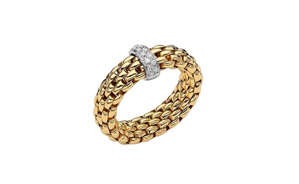 18K Yellow Gold Flex'it Vendome Diamond Ring