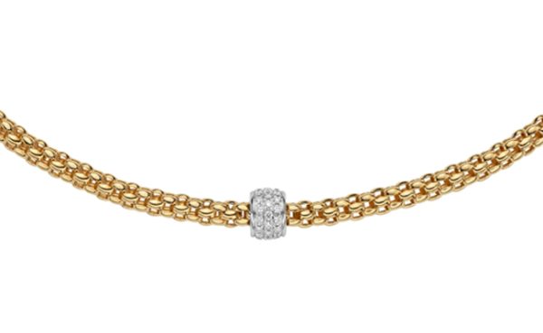 18K Flex'it Solo Necklace with Diamond Rondelle